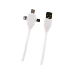 Zenitech - Câble USB universel avec triple sortie USB-C, Micro USB et Lightning pour iPhone / iPad