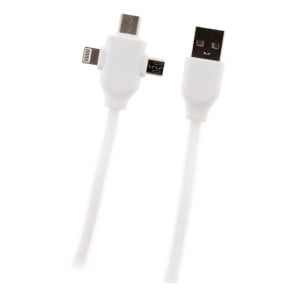 Zenitech - Câble USB universel avec triple sortie USB-C, Micro USB et Lightning pour iPhone / iPad