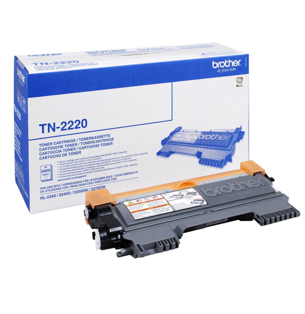 Toner haute capacité Brother noir 2600 pages (TN2220)