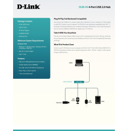 Hub D-Link 4 ports USB 2.0 (DUB-H4)