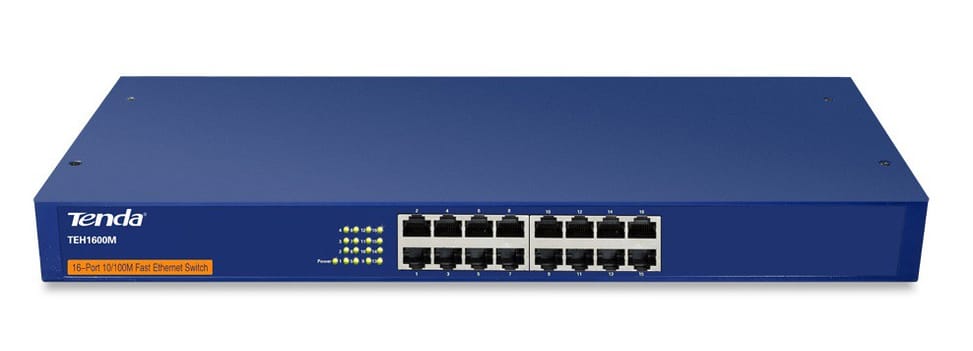 Switch Non Administrable Tenda TEH1600M 16 ports 10/100 Mbps - 19" rackable