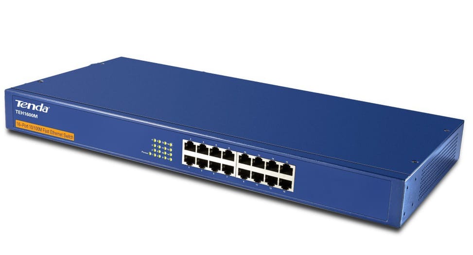 Switch Non Administrable Tenda TEH1600M 16 ports 10/100 Mbps - 19" rackable