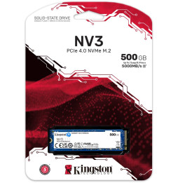 Disque Dur interne SSD Kingston NV3 M.2 2280 PCIe 4.0 x4 NVMe 500 Go (SNV3S/500GB)