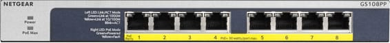 Switch Netgear non manageable à 8 PoE+ 123W (GS108PP)