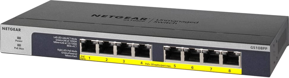 Switch Netgear non manageable à 8 PoE+ 123W (GS108PP) — image 3
