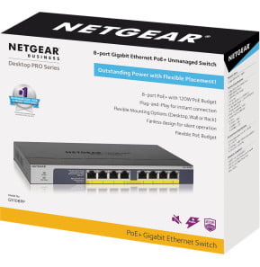 Switch Netgear non manageable à 8 PoE+ 123W (GS108PP)
