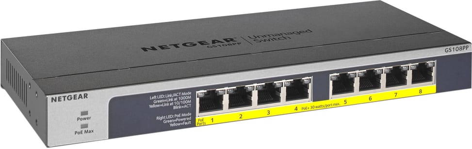 Switch Netgear non manageable à 8 PoE+ 123W (GS108PP) — image 2