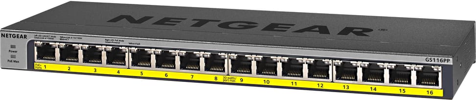 Switch Netgear non manageable à 16 ports gigabit avec PoE+ 76W (GS116LP) — image 3