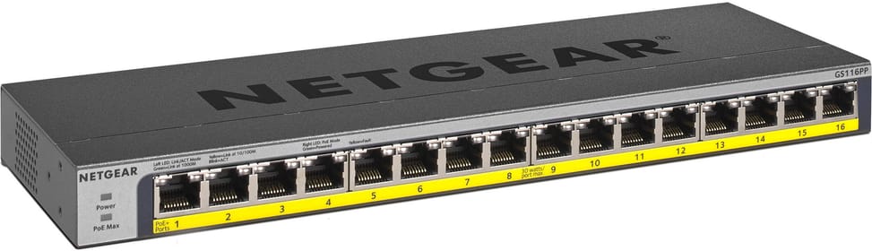 Switch Netgear non manageable à 16 ports gigabit avec PoE+ 76W (GS116LP) — image 2