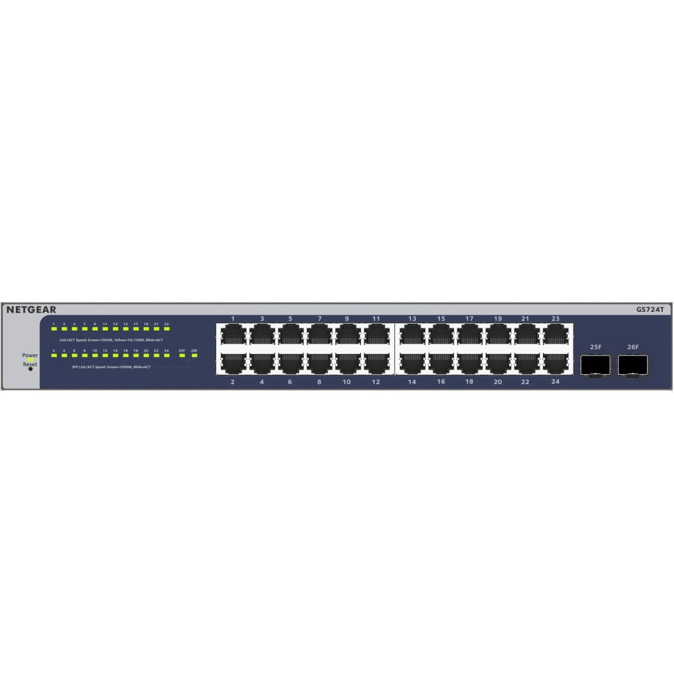Switch administrable Netgear pro gigabit 24 ports avec 2 ports SFP (GS724T)