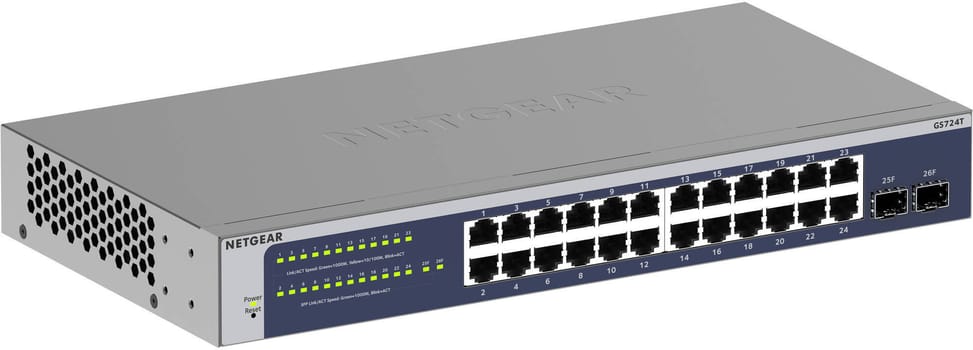 Switch administrable Netgear pro gigabit 24 ports avec 2 ports SFP (GS724T) — image 2