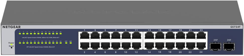 Switch administrable Netgear pro gigabit 24 ports avec 2 ports SFP (GS724T) — image 3