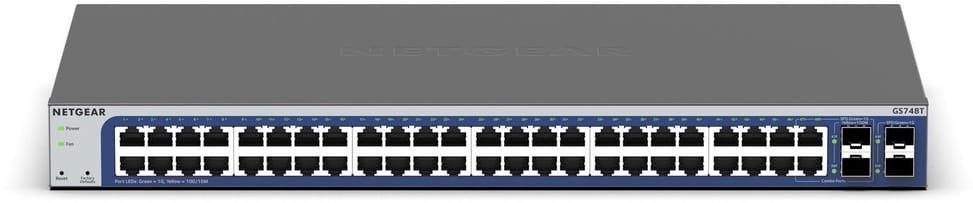 Switch administrable Netgear pro gigabit 48 ports avec 2 ports cuivre et 2 ports combo cuivre/SFP (GS748T) — image 2