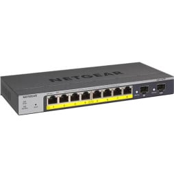 Switch administrable Netgear gigabit 8 ports  PoE+ avec 2 ports SFP 55W (GS110TP)