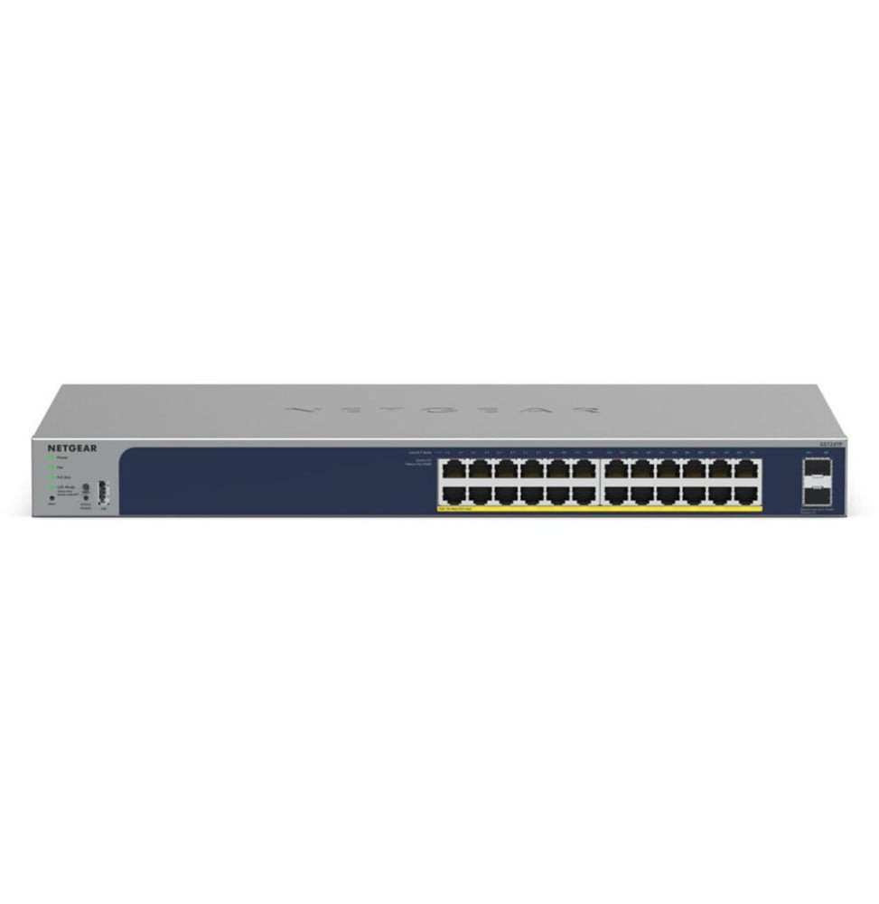 Switch administrable Netgear gigabit 24 ports PoE+ avec 2 ports SFP 190 W (GS724TP)