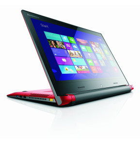 PC convertible tablette hybride Lenovo Flex 14 - Rouge avec contour noir