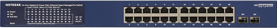Switch administrable Netgear gigabit 24 ports PoE+ avec 2 ports SFP 380W (GS724TPP)