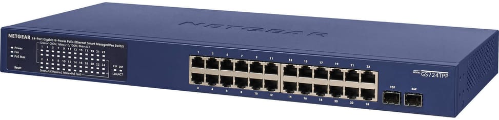 Switch administrable Netgear gigabit 24 ports PoE+ avec 2 ports SFP 380W (GS724TPP) — image 4