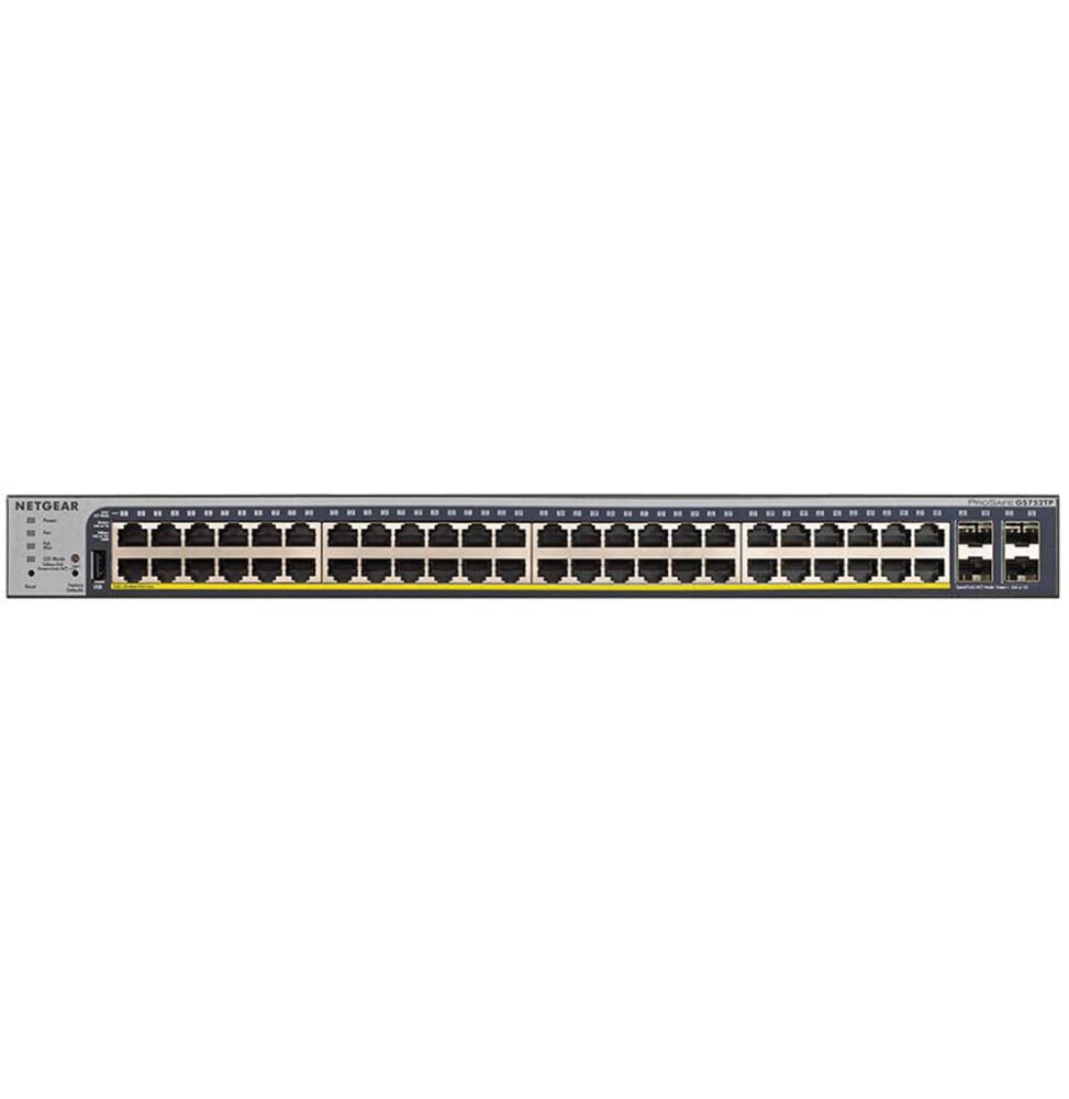 Switch administrable Netgear gigabit 48 ports PoE/PoE+ avec 4 ports SFP 384W (GS752TP)