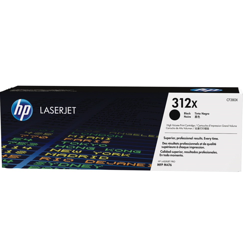 Cartouche de toner noir HP LaserJet 312X (CF380X)