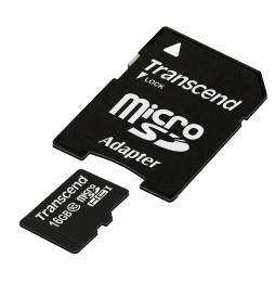 Carte mémoire Transcend microSDHC avec adaptateur SD - Classe 10
