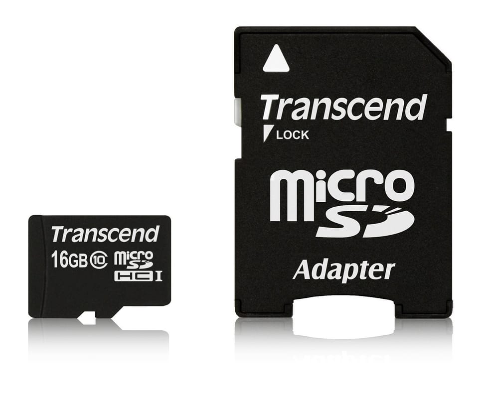 Carte mémoire Transcend microSDHC avec adaptateur SD - Classe 10