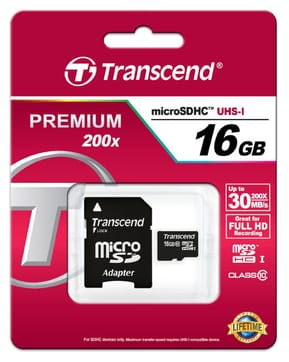 Carte mémoire Transcend microSDHC avec adaptateur SD - Classe 10 — image 3