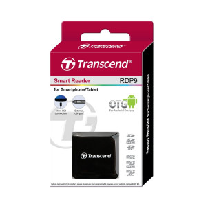 Lecteur de cartes mémoire Transcend SD/microSD/port USB - Compatible avec les appareils Android OTG