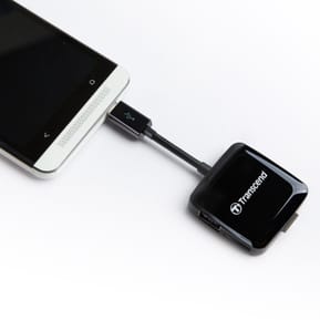 Lecteur de cartes mémoire Transcend SD/microSD/port USB - Compatible avec les appareils Android OTG — image 2