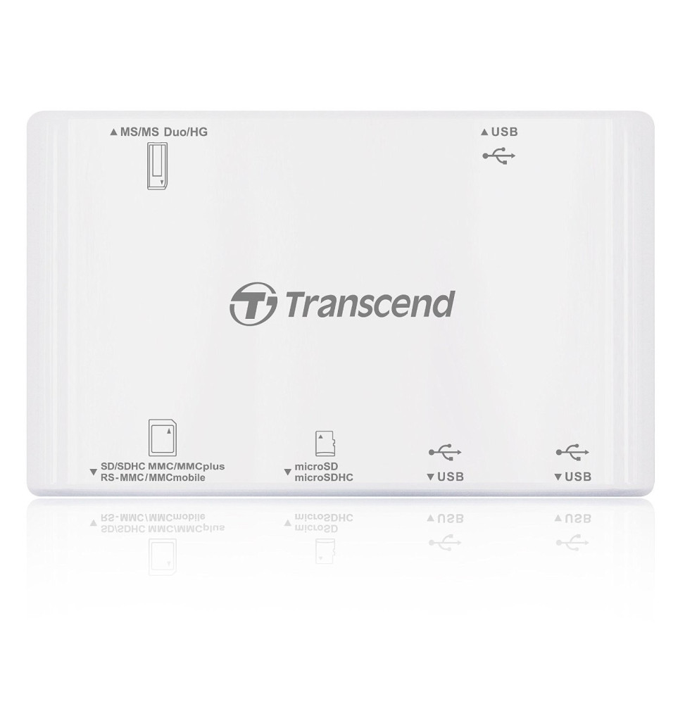 Lecteur de cartes mémoire Transcend RDP7 - avec 3-port USB hub