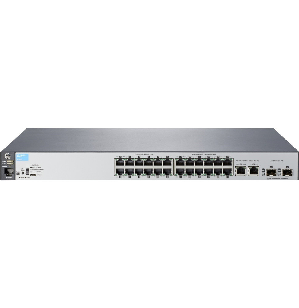 HPE Aruba J9782A 2530-24 Commutateur Réseau Géré 24 Ports 4SFP Montable