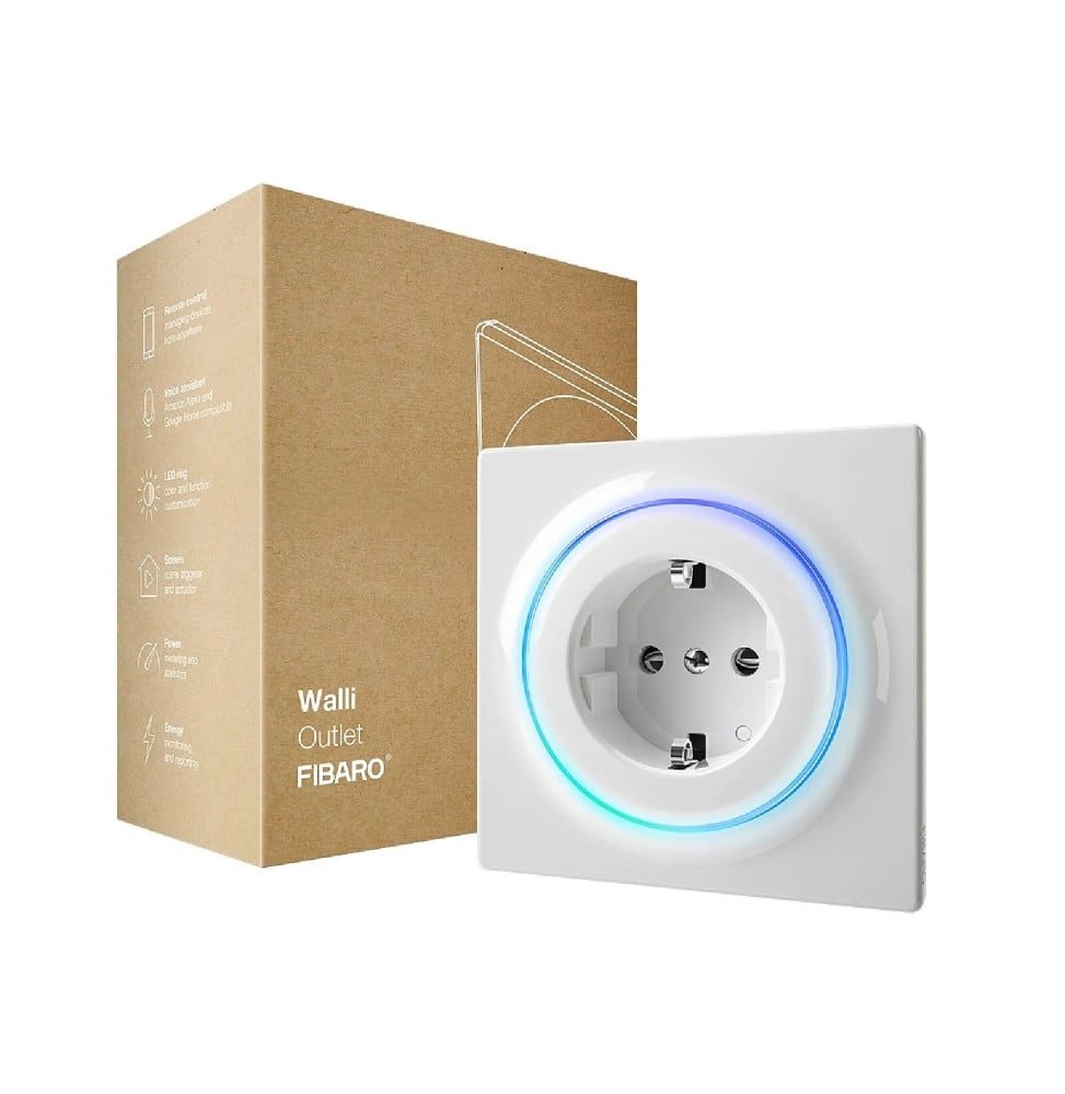 Fibaro - Prise intelligente encastrée Z-Wave+ - Walli Outlet Type F - Fibaro