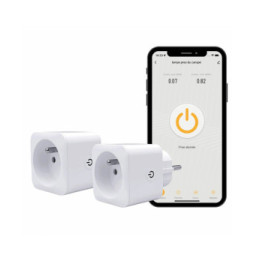 Priska FR Dual Pack - Lot de 2 Prises Wi-Fi avec compteur de consommation