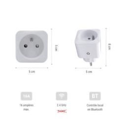 Priska FR Dual Pack - Lot de 2 Prises Wi-Fi avec compteur de consommation