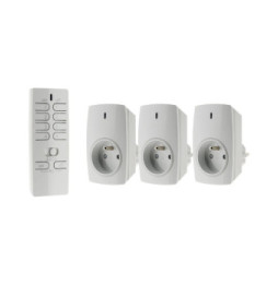 Lot de 3 prises connectées avec télécommande 16 canaux - Otio