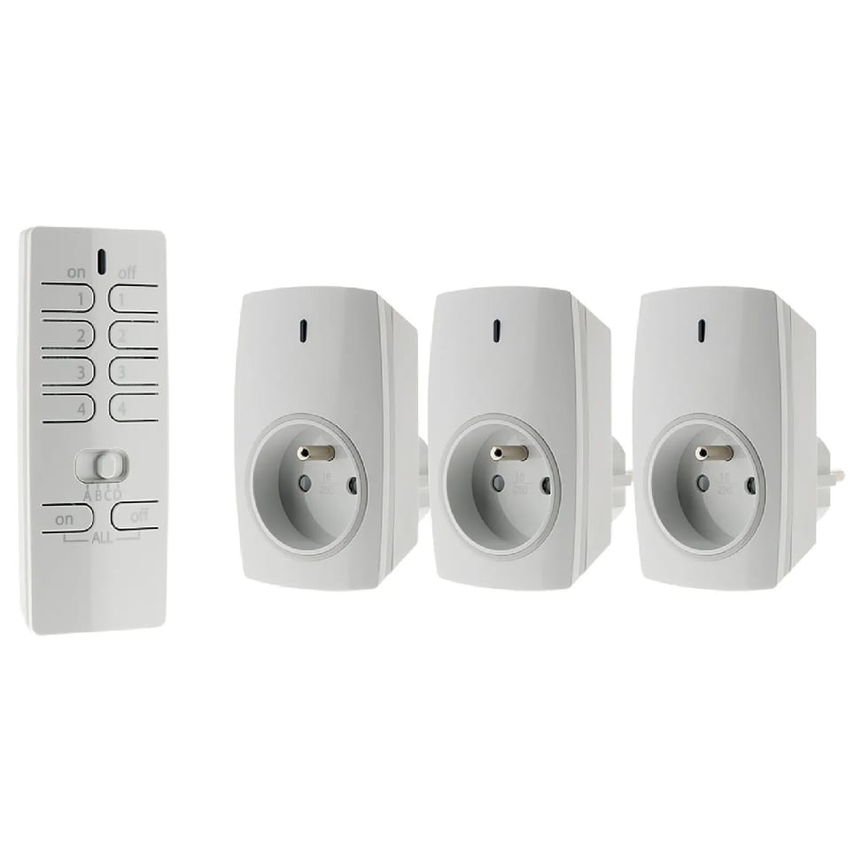 Lot de 3 prises connectées avec télécommande 16 canaux - Otio — image 2