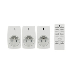 Lot de 3 prises connectées avec télécommande 16 canaux - Otio