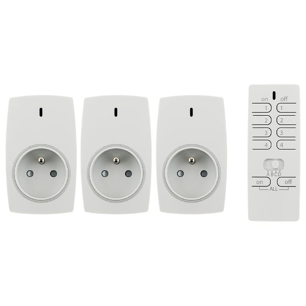 Lot de 3 prises connectées avec télécommande 16 canaux - Otio — image 3
