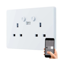 Woox - Prise murale intelligente Wifi Double UK R4053