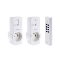 Lot de 2 prises 10A 2P+T télécommandées avec télécommande - Blanc - Zenitech