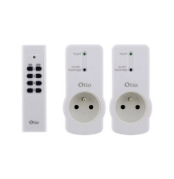 Lot de 2 prises 10A 2P+T télécommandées avec télécommande - Blanc - Zenitech
