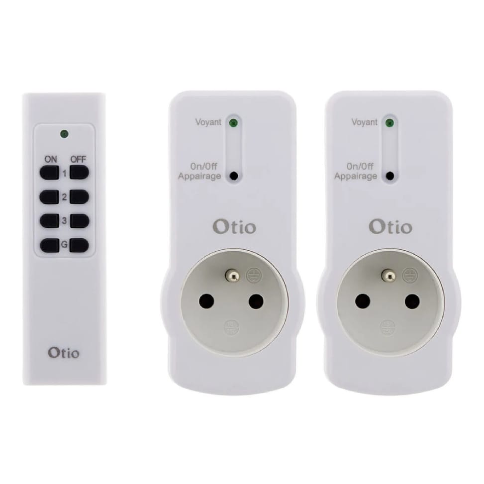 Lot de 2 prises 10A 2P+T télécommandées avec télécommande - Blanc - Zenitech — image 2