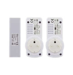Lot de 2 prises 10A 2P+T télécommandées avec télécommande - Blanc - Zenitech