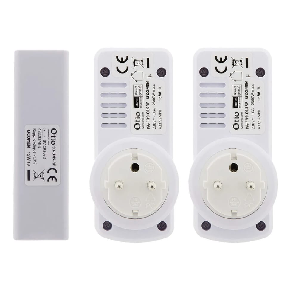 Lot de 2 prises 10A 2P+T télécommandées avec télécommande - Blanc - Zenitech — image 3