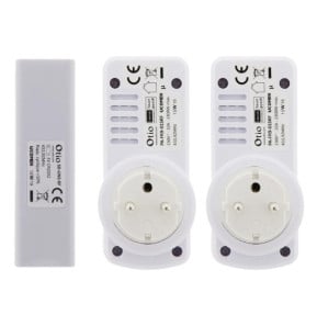 Lot de 2 prises 10A 2P+T télécommandées avec télécommande - Blanc - Zenitech