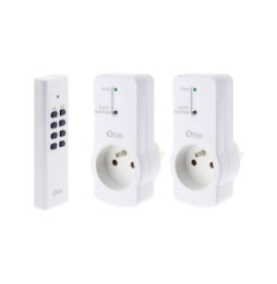 Lot de 2 prises 10A 2P+T télécommandées avec télécommande - Blanc - Zenitech