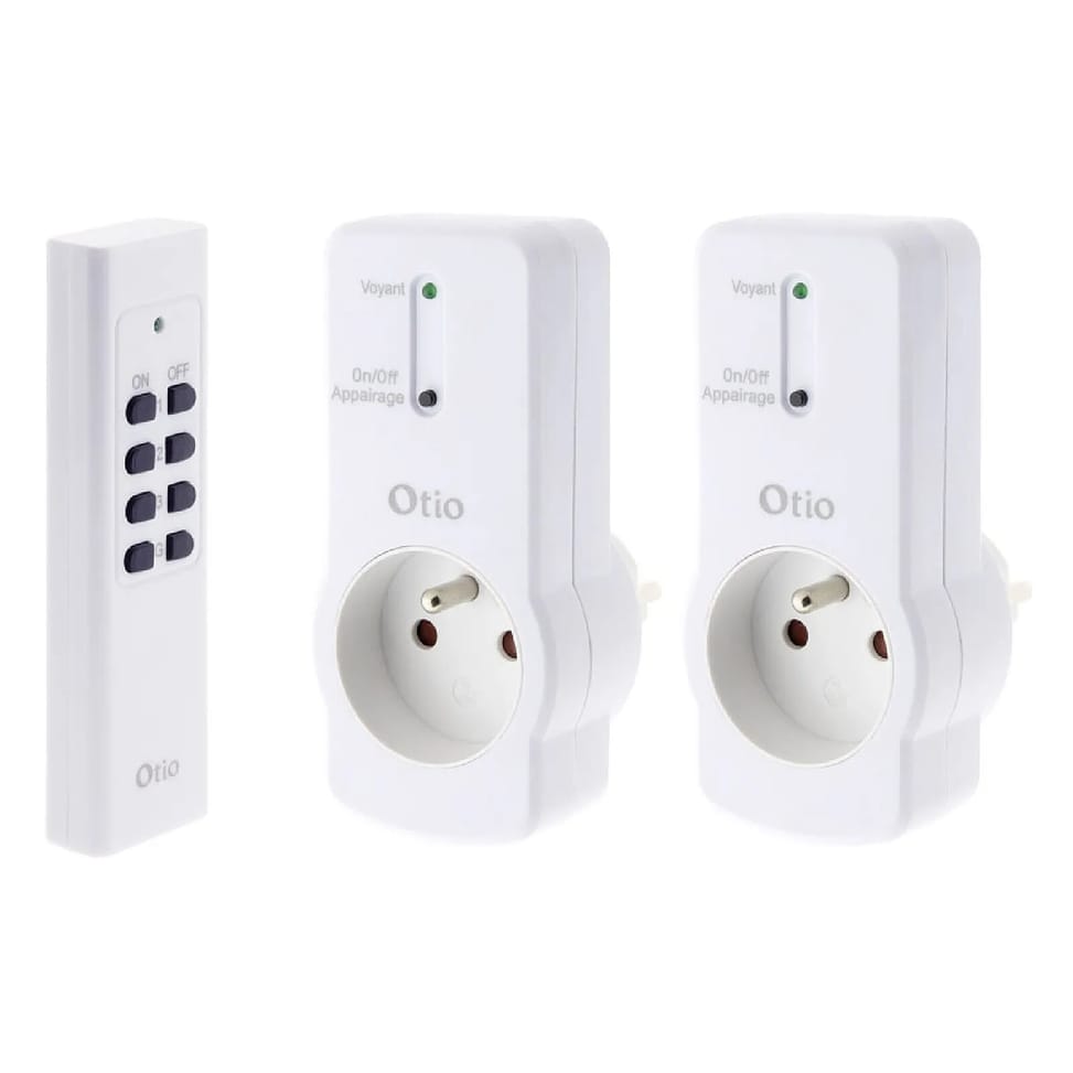Lot de 2 prises 10A 2P+T télécommandées avec télécommande - Blanc - Zenitech — image 4