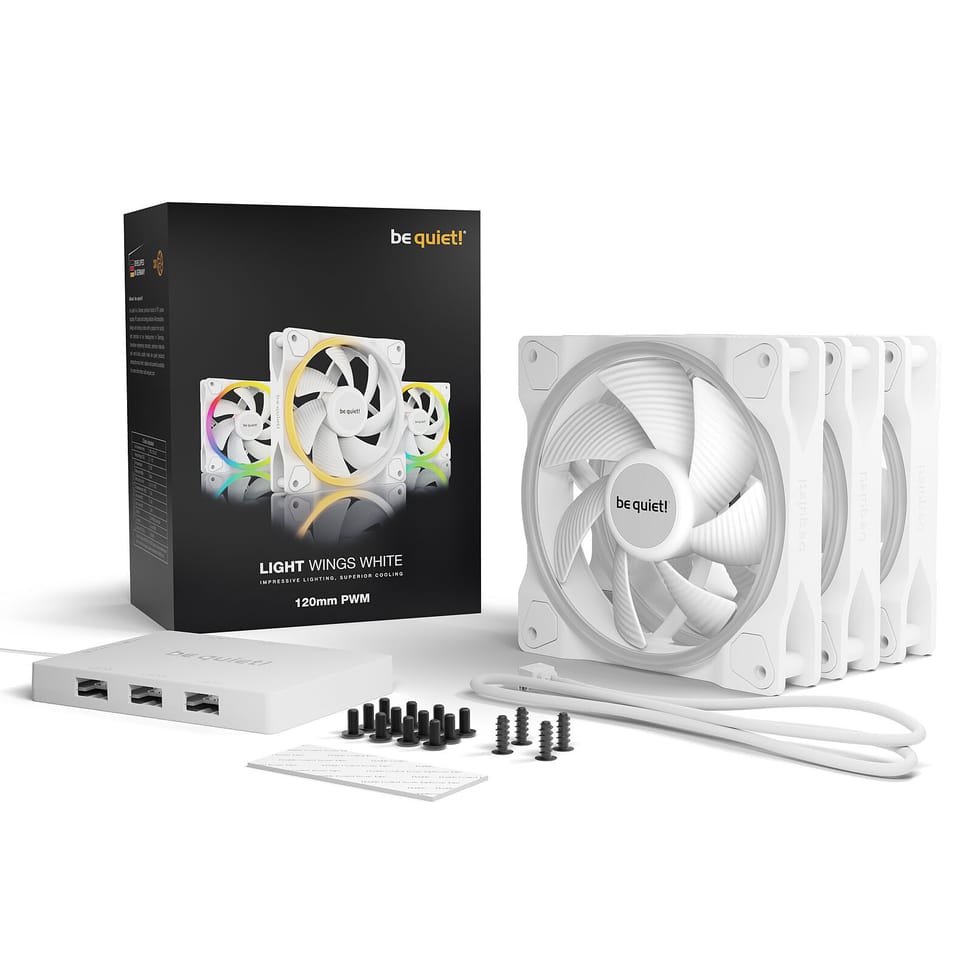 be quiet! Light Wings 120 mm PWM ARGB Triple Pack (blanc) — image 5