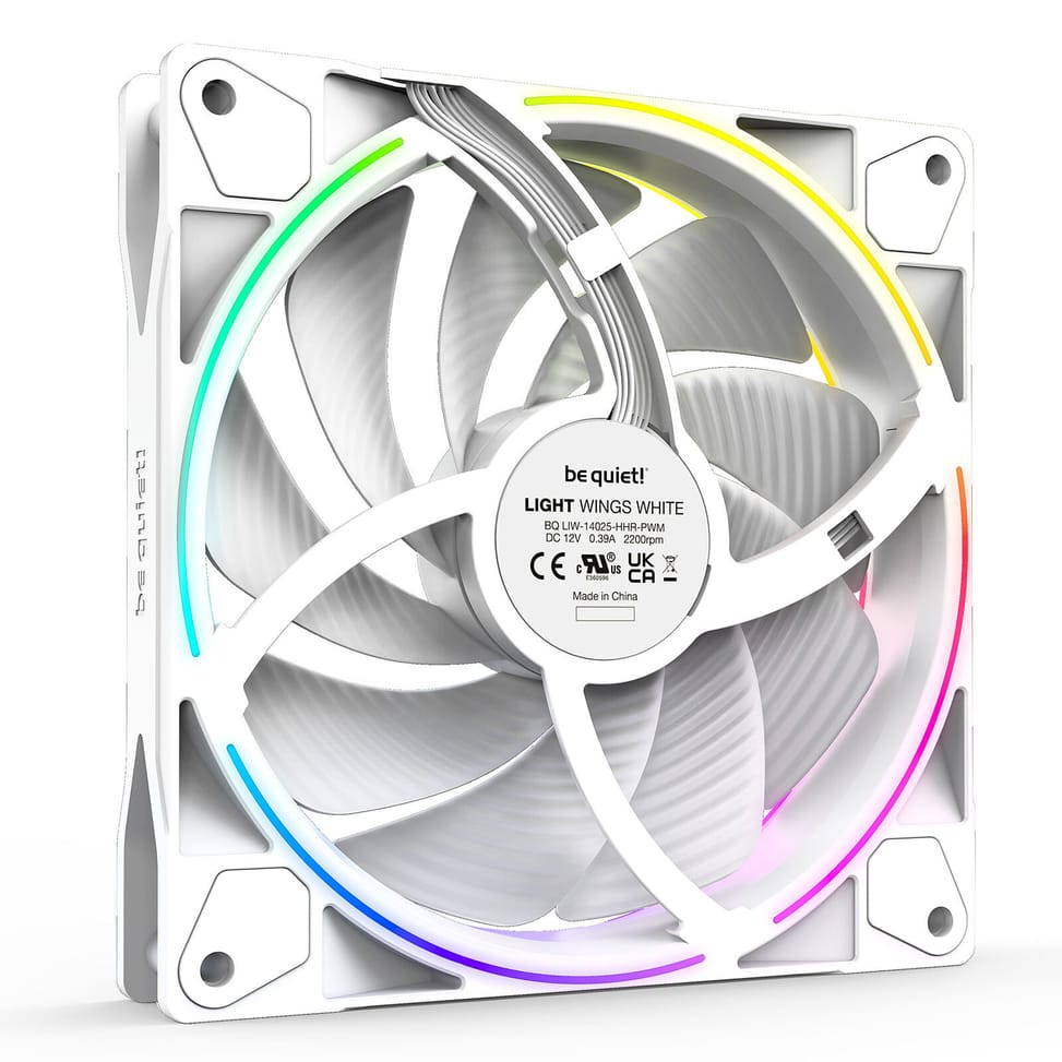 be quiet! Light Wings 140 mm PWM High Speed ARGB Triple Pack (blanc) — image 3