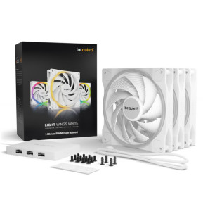 be quiet! Light Wings 140 mm PWM High Speed ARGB Triple Pack (blanc)